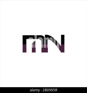 Initial letter mn or nm logo vector design template Stock Vector