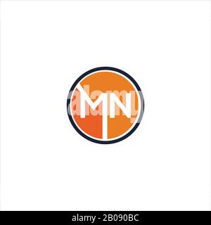 Initial letter mn or nm logo vector design template Stock Vector