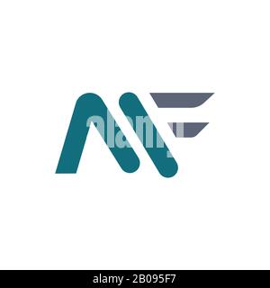 Initial letter mf or fm logo design template Stock Vector
