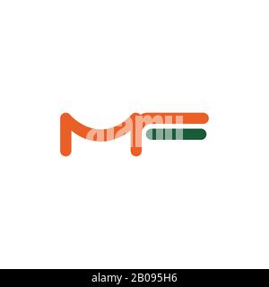 Initial letter mf or fm logo design template Stock Vector