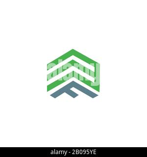 Initial letter mf or fm logo design template Stock Vector