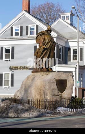 The statue of Roger Conant, the founder of Salem, in front of the Salem ...