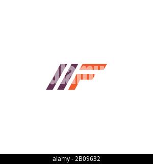 Initial letter mf or fm logo design template Stock Vector