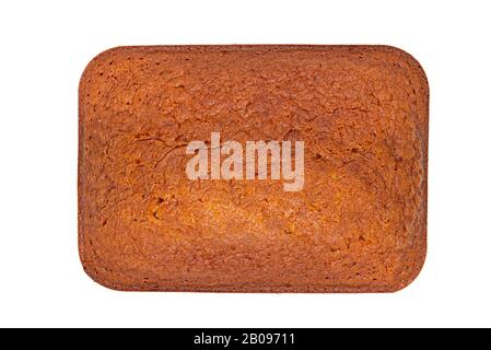 Top View Cake without Cream isolated on white Background Stock Photo