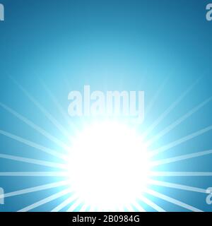 Abstract vector rising sun background. Summer hot morning backdrop illustration Stock Vector