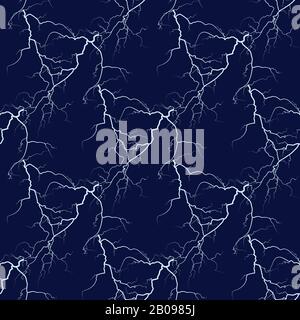 White vector lightning seamless background. Lightning bolt design wallpaper illustration Stock Vector
