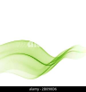 Bright green vector waves abstract background Green wave Stock Vector