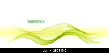 Bright green vector waves abstract background Vector green wave Stock Vector
