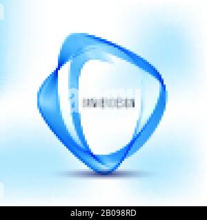 Abstract blue swirl circle Vector illustration for you modern design. Round frame or banner with place for text. Stock Vector