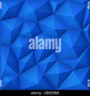 Blue mosaic polygon triangular vector background. Wallpaper polygon design illustration Stock Vector