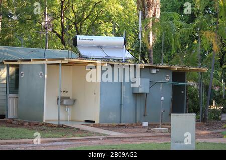 Solar shower block Katherine Northern Territory Stock Photo