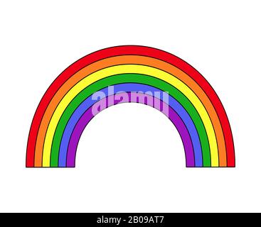 Vector rainbow white background. Illustration colorful design bright element isolated Stock Vector