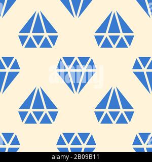 Blue diamonds vector seamless background. Wallpaper texture pattern graphic illustration Stock Vector