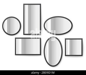 Vintage mirror frames set. Vector collection of round and square vintage  frames, design elements Stock Vector by ©inagraur.ymail.com 194394880