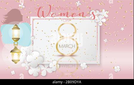 women silhouette on this special day greeting Stock Vector