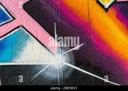abstract painting on rough concrete surface Stock Photo