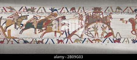 Bayeux Tapestry scene 19 : Duke Willam and his army attack Dinan in ...