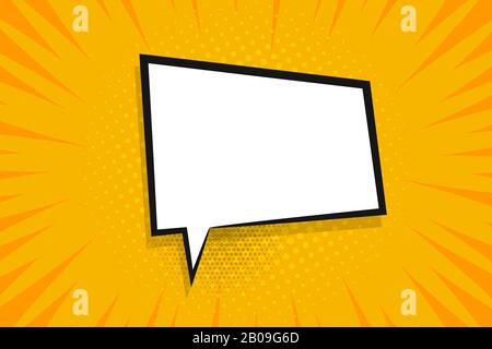 Comic text empty speech bubble banner pop art Stock Vector