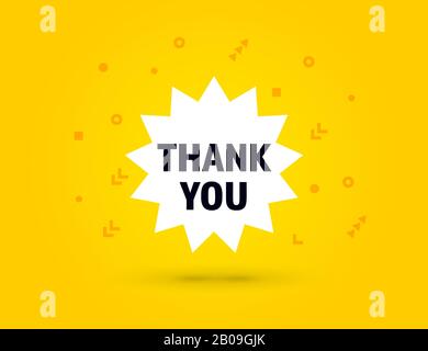 Thank You speech bubble banner pop art memphis style Stock Vector