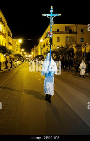 Enna, Sicily, Italy March 25, 2016  religious Parade, in town of Enna, Sicily for the Holy Easter which lasts through the afternoon and night. Stock Photo
