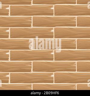 Wooden planks board vector seamless pattern. Wood vintage background illustration Stock Vector