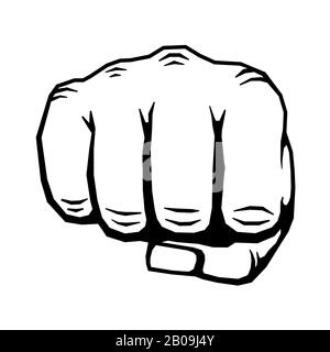 Punching Fist Hand Vector Illustration. Human Protest Symbol Or Strong ...