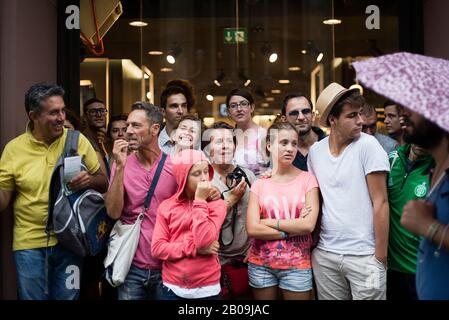 The 17th annual demonstration calling for the legalization of cannabis was held in Berlin. The event began at Zoologischer Garten train station and participants marched through the streets for some two hours. More than 6,500 people participated. Stock Photo