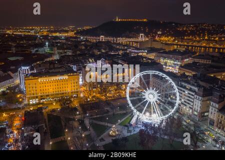 An aerial view of a Christmas tree at the Citadel Outlets on Black ...