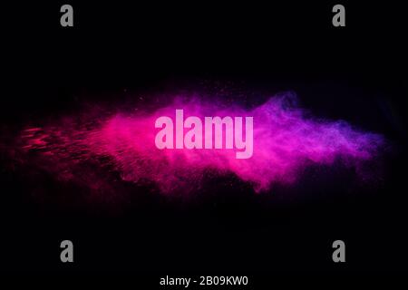 Abstract color splash for wallpaper design. Colorful dust explode. Paint splash on white background Stock Photo