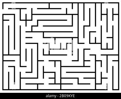 Kids riddle, maze puzzle, labyrinth vector illustration. Labyrinth game for brain, educational game preschool for development Stock Vector