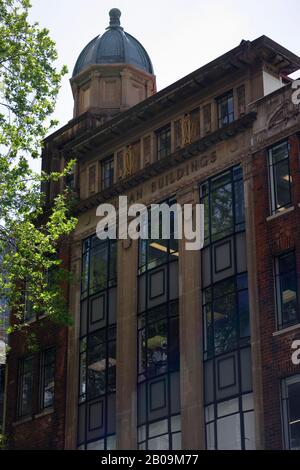 Architectural features of a building in the Auckland CBD, Auckland, New Zealand Stock Photo