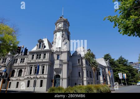 Architectural features of a building in the Auckland CBD, Auckland, New Zealand Stock Photo