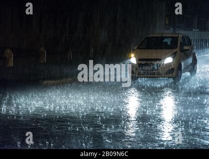 Mystical movement on a rainy night Stock Photo - Alamy