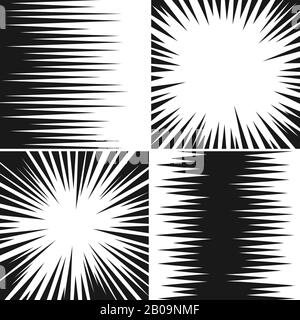 Radial line drawing. Action, speed lines, stripes, Stock vector