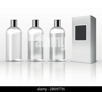 Perfume glass bottles set isolated on transparent background. Vector ...