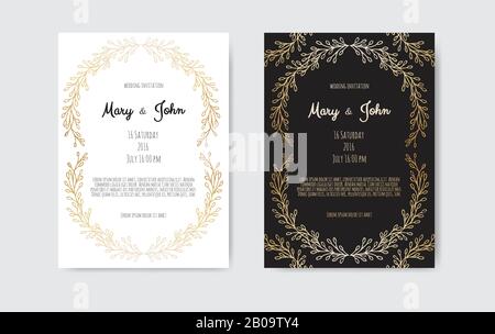 Vector floral design card. Greeting, postcard wedding invite template. Stock Vector