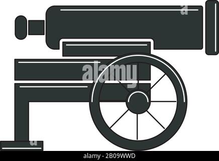 Isolated old war canon icon Stock Vector