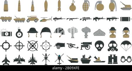 War equipment icons set, outline style Stock Vector Image & Art - Alamy