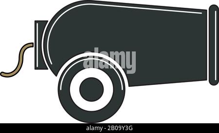 Isolated old war canon icon Stock Vector