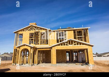 New Construction Of Two Story Home Stock Photo