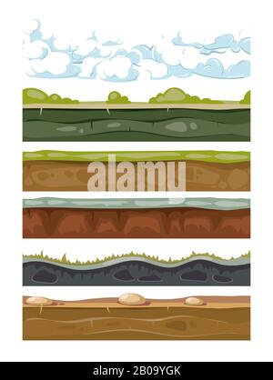 Elementos de desenho animado para plataforma de jogo de arcade, elementos  de paisagem desértica de design 2d ui para computador ou celular.