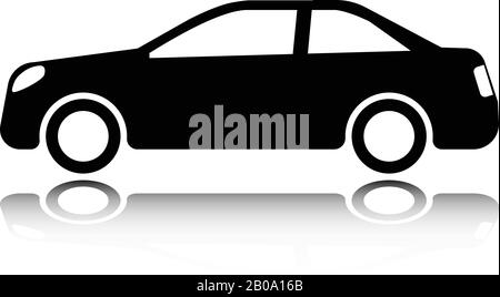 simple car icon, flat design - vector Stock Vector