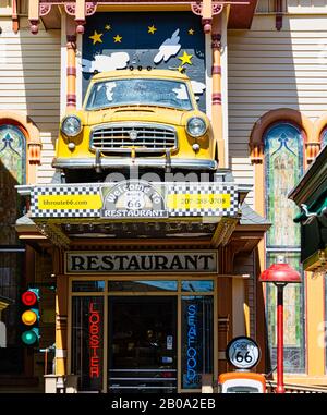 Entrance to Route 66 Restaurant Stock Photo