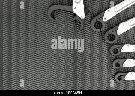 Car repair tools, wrench tool set on a blured background Stock Photo