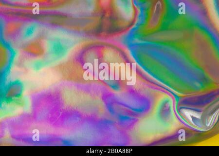 Abstract textured holographic background. Trendy multicolor texture with copy space for text. Celebration, holidays, fashion concept. Horizontal. Can Stock Photo