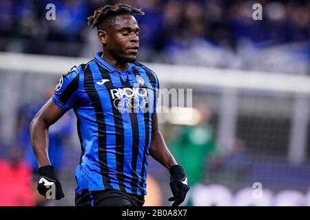 Milan, Italy. 19th Feb, 2020. Duván Zapata of Atalanta BC during the UEFA Champions League Round of 16 match between Atalanta and Valencia at Stadio San Siro, Milan, Italy on 19 February 2020. Editorial use only, license required for commercial use. No use in betting, games or a single club/league/player publications. Credit: UK Sports Pics Ltd/Alamy Live News Stock Photo