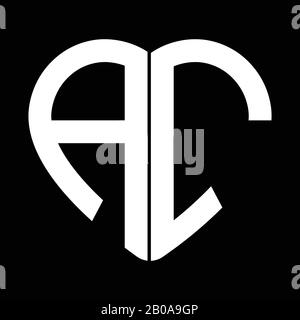 Heart shape monogram logo with letter A and letter C Stock Vector