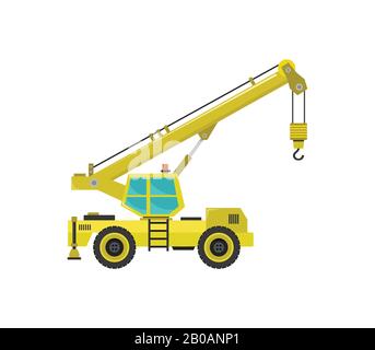 crane illustrated in vector on white background Stock Vector