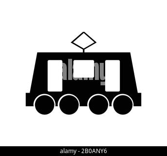 tram icon illustrated in vector on white background Stock Vector