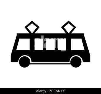 tram icon illustrated in vector on white background Stock Vector
